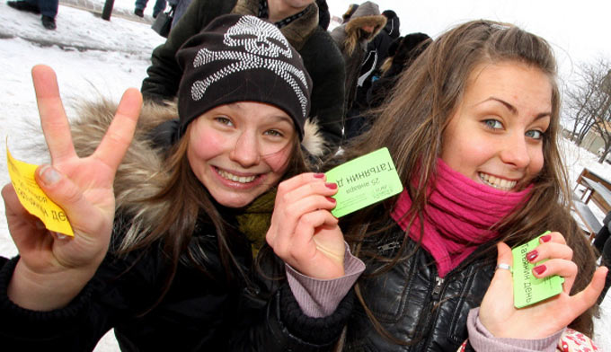 Студенты празднуют Татьянин день. Фото: Виталий Аньков/ РИА Новости